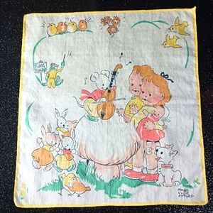 Vintage Mabel Lucie Attwell Children's Hankerchief.